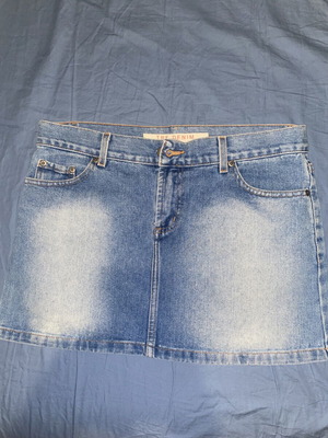 Zara TRF Denim Mini Skirt, Y2K Style, blue cotton