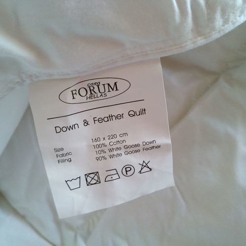 Down and feather quilt new with white goose down 160x220 cm 100% cotton
