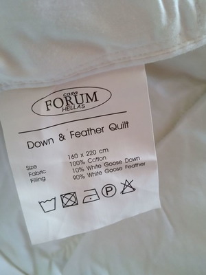 Down and feather quilt new with white goose down 160x220 cm 100% cotton