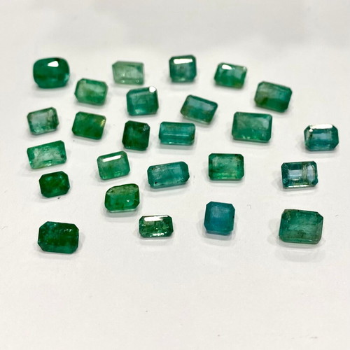 Natural emerald cut stones 24 carats new, non heat treated