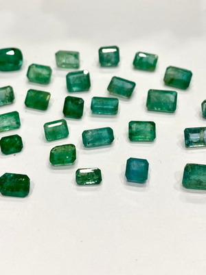 Natural emerald cut stones 24 carats new, non heat treated