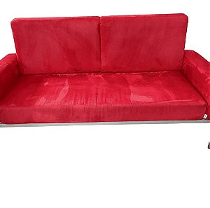 Κόκκινος διθέσιος καναπές με μεταλλικό σκελετό 83x171x79