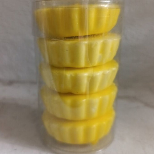 Yellow tealight candles new, pack of 5
