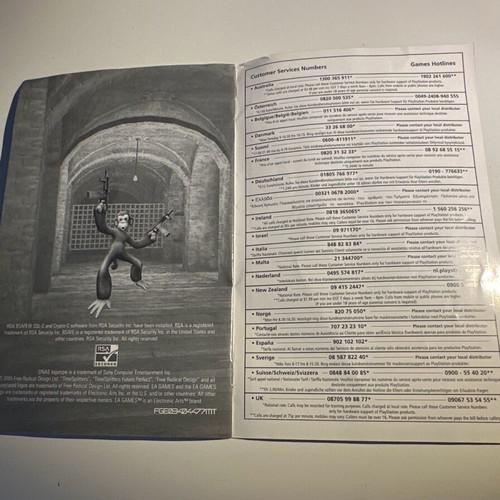 TimeSplitters book for PS2 like new
