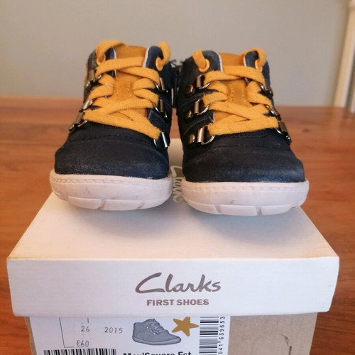 Clarks baby shoes first shoes used, Maxi Square Fst, navy leather