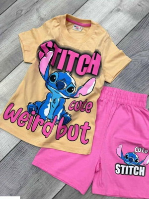 Girls' set t-shirt and shorts Stitch and Lilo new