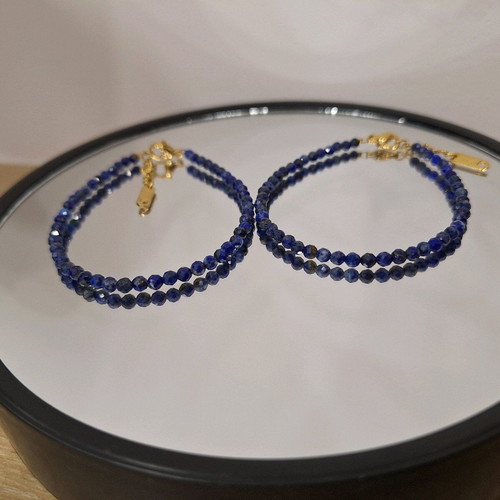 Handmade bracelets made-to-order with natural lapis lazuli stones