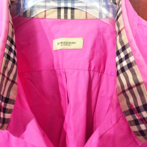 Burberry long sleeve shirt 3XL like new, pink, 100% cotton