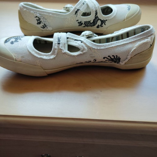 TBS women's ballerina shoes size 40 used, black and beige