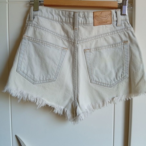 Pull & Bear faded white high-waisted denim shorts like new