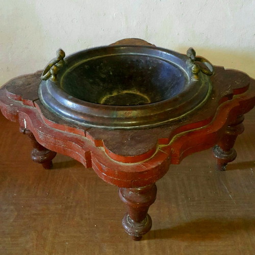 Vintage mangali used with wooden handmade base