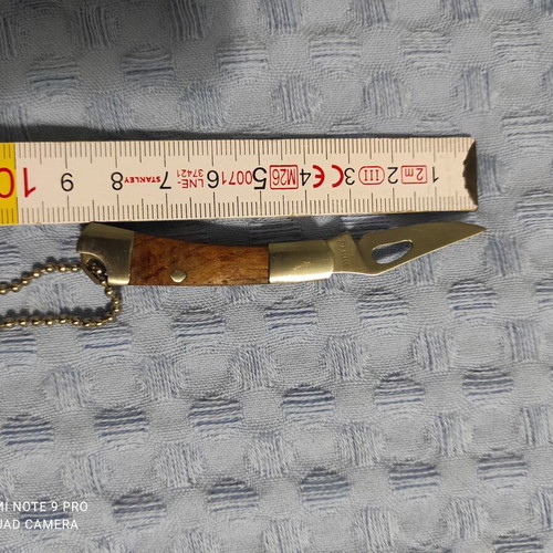 Pocket knife like new, silver and brown, 7 cm