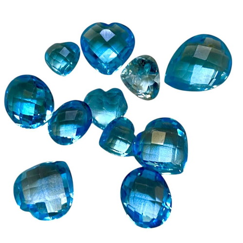 Blue Topaz Briolette stones like new, pack N16, 11 pieces