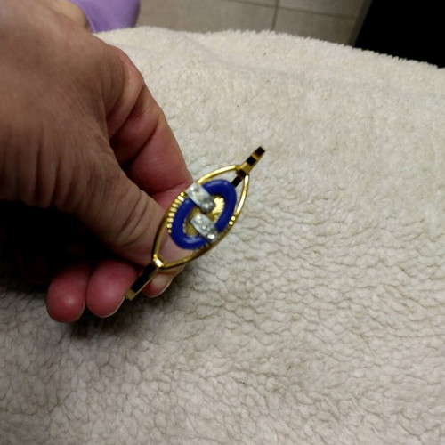 Bracelet openable new, blue and gold