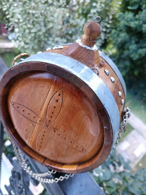Traditional Handmade Woodcarved Water and Wine Container Sarakatsaniko
