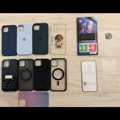 iPhone 13 accessory pack with 8 cases, 2 tempered glass, camera protector
