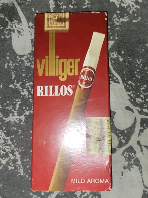 Villiger RILLOS cigar pack new with ΔΡΧ. 1500 stamp, 5 pieces