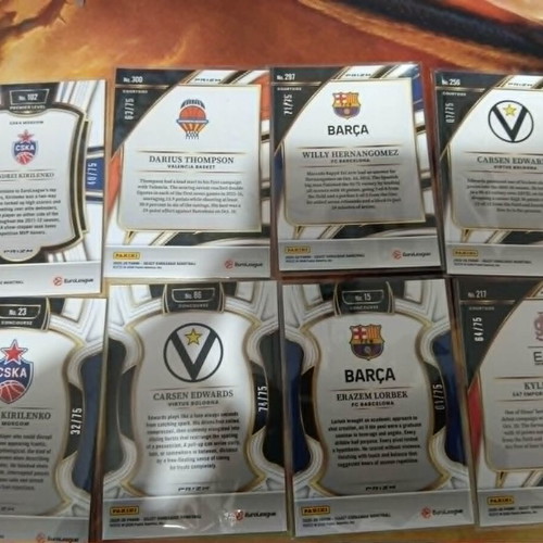 EuroLeague Basketball Numbered Cards set like new