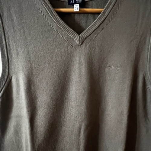 Armani Jeans wool knit sleeveless top used, size S, beige