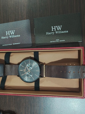 Harry Williams Watch new, brown leather strap, multifunction
