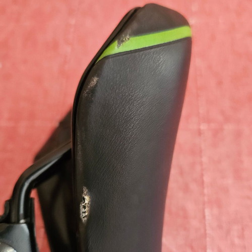 Bicycle saddle used, green and black color