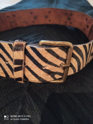 Leather belt pony skin used, size 105