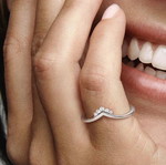 Pandora Wishbone Ring new, sterling silver 925 with clear zirconia