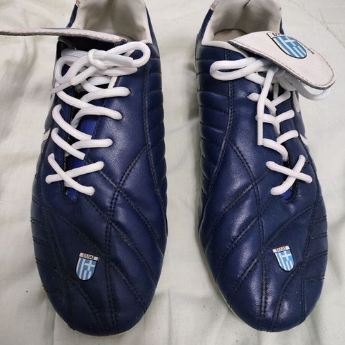 Vintage football boots size 43 with Greece national emblem used