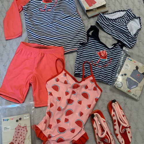 Mega Package LUPILU "Watermelon" (6 pcs) – Swimwear & Beach Shoes – No 122/128