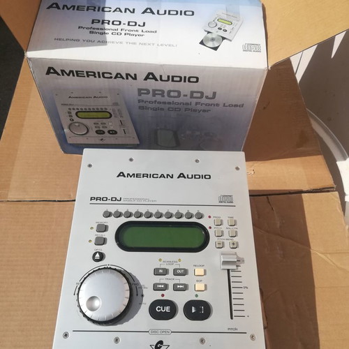 DJ CD sound used, two devices with boxes and papers