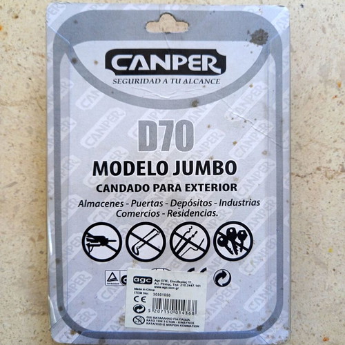 Canper heavy-duty horseshoe padlock with semi-closed shackle and four keys