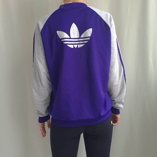 Adidas Originals women's sports jacket tracksuit, size 44 / XL / XXL, grey and purple