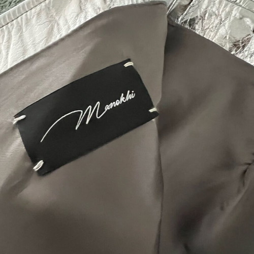 Manokhi metallic mini skirt XS real leather like new, silver
