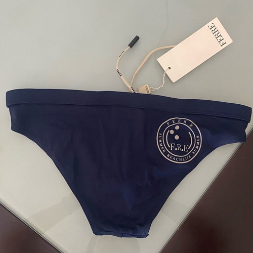 Ferre men's swimwear size S new, dark blue with drawstring
