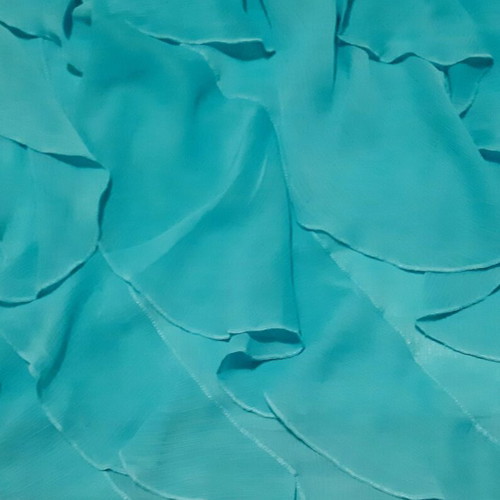 Organza dress turquoise backless with ruffles new