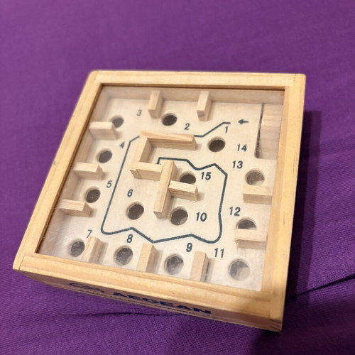 Wooden Labyrinth Puzzle Aegean Airlines collectible used