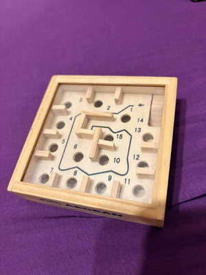 Wooden Labyrinth Puzzle Aegean Airlines collectible used