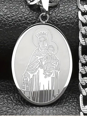 Necklace with Panagia design made of stainless steel new