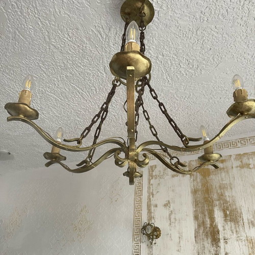Vintage ceiling light large, heavy, refurbished