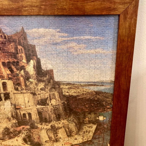 Puzzle Babel Tower 1500 pieces used with wooden frame Ravensburger