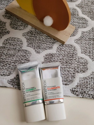 Smashbox primers 2 pcs used, orange with vitamin C and green for redness correction