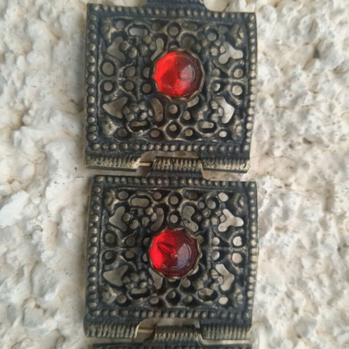 Antique bracelet used, over 80 years old, brass-like material