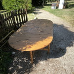 Folding table used, practical for kitchen and dining