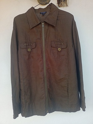 Oviesse Young linen shirt, size XL 42 14, brown