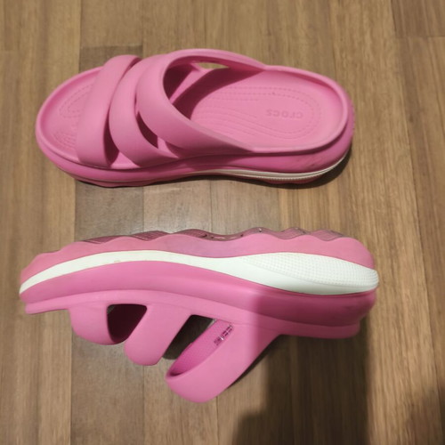 Crocs platform clogs size 41 used, pink fluo