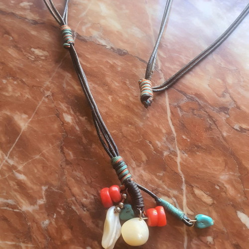 Necklace with colorful beads, 56 cm