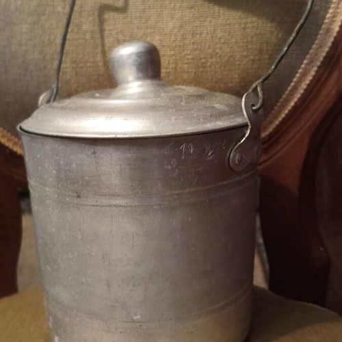 Vintage Aluminum Food Container «Κουνέτο» 1940-1950, like new