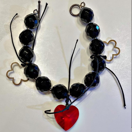 Handmade bracelet new with silver details and crystals