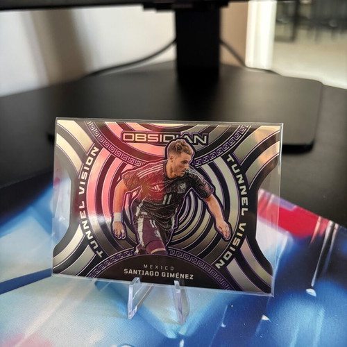 Santiago Gimenez 2023-24 Panini Obsidian Tunnel Vision Electric Etch Purple card like new