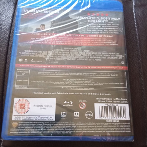 Batman vs Superman Ultimate Edition Blu-Ray new with Greek subtitles